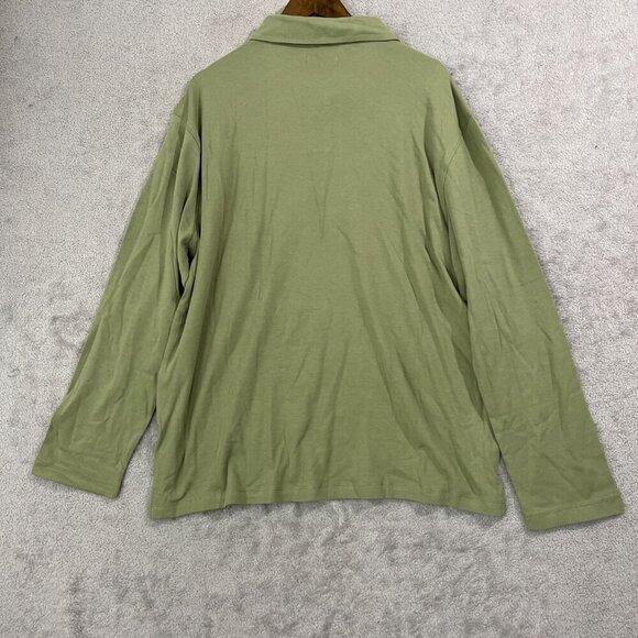 NEW Banana Republic Men's XXL Long Sleeve Luxe Touch Polo Green 100% Cotton - Picture 2 of 6